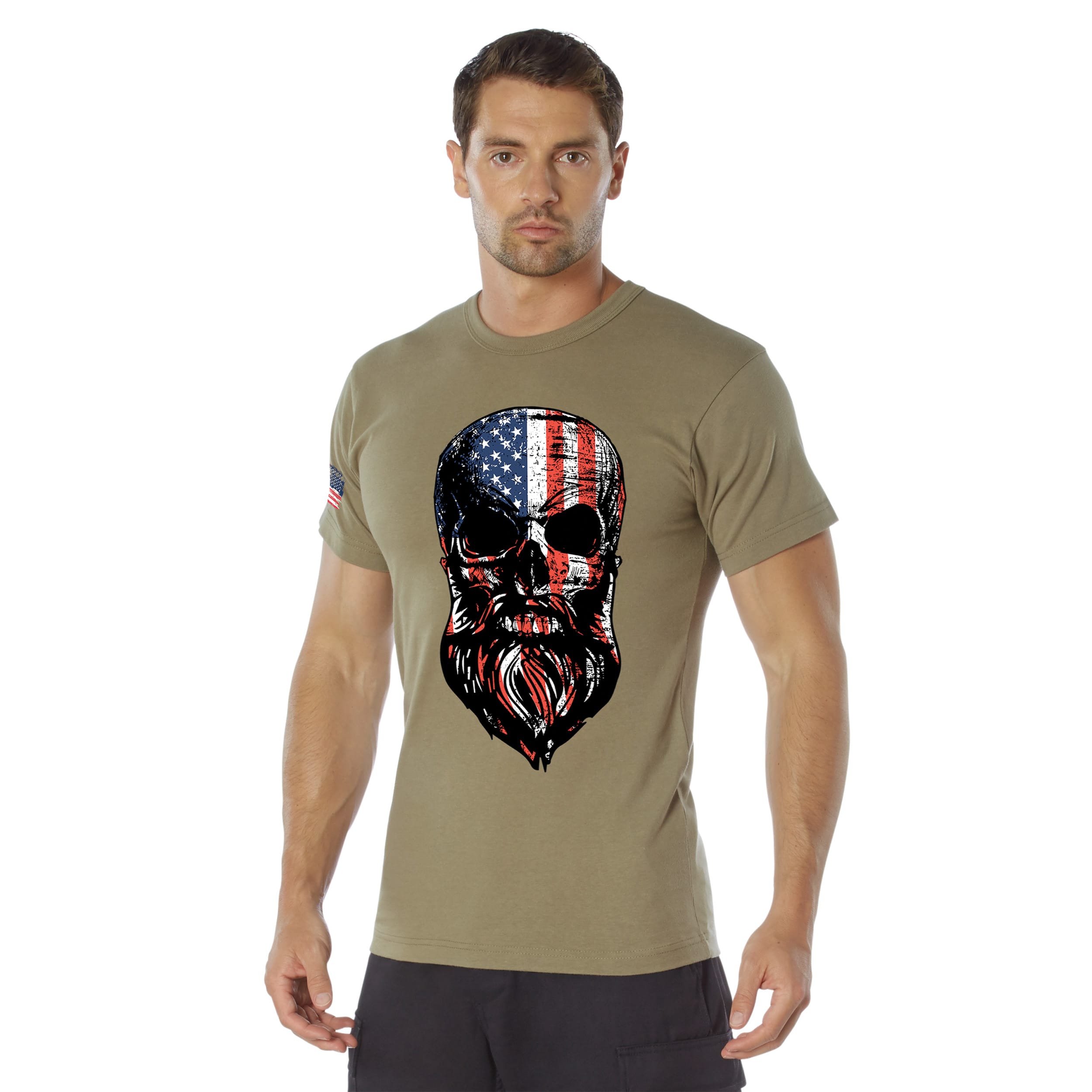 10822-LEFT-B.jpg Rothco US Flag Bearded Skull T-Shirt