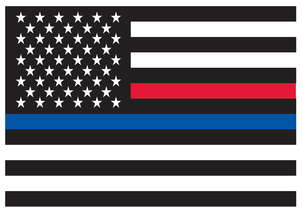 Rothco Thin Blue Line & Thin Red Line Flag Decal