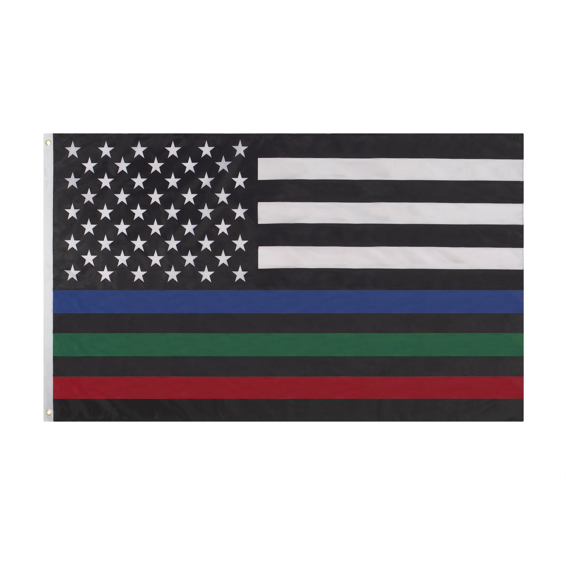 Rothco Thin Red, Blue, and Green Line US Flag – 3′ x 5′