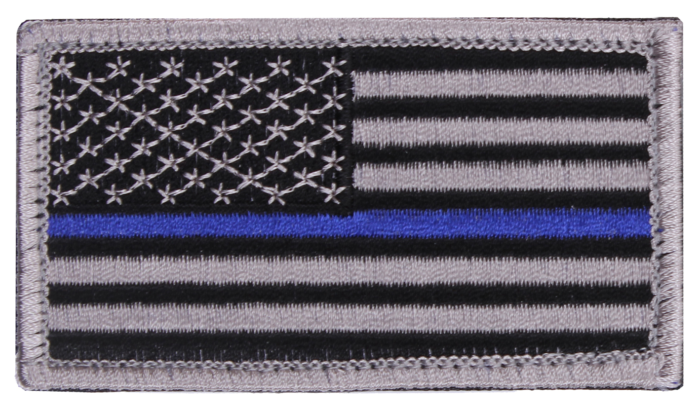 Rothco Thin Blue Line Police U.S. Flag Patch – Hook Back