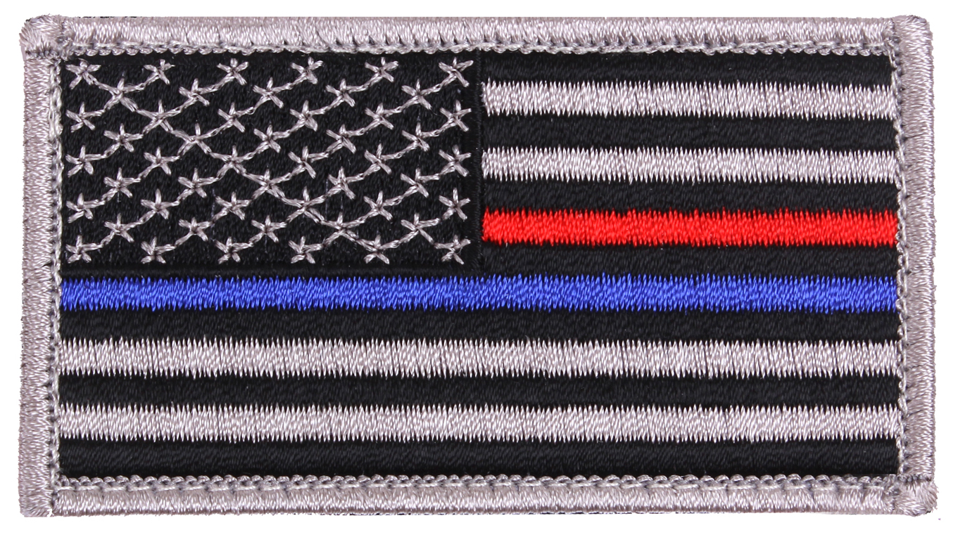 Rothco Thin Blue Line / Thin Red Line US Flag Patch – Hook Back