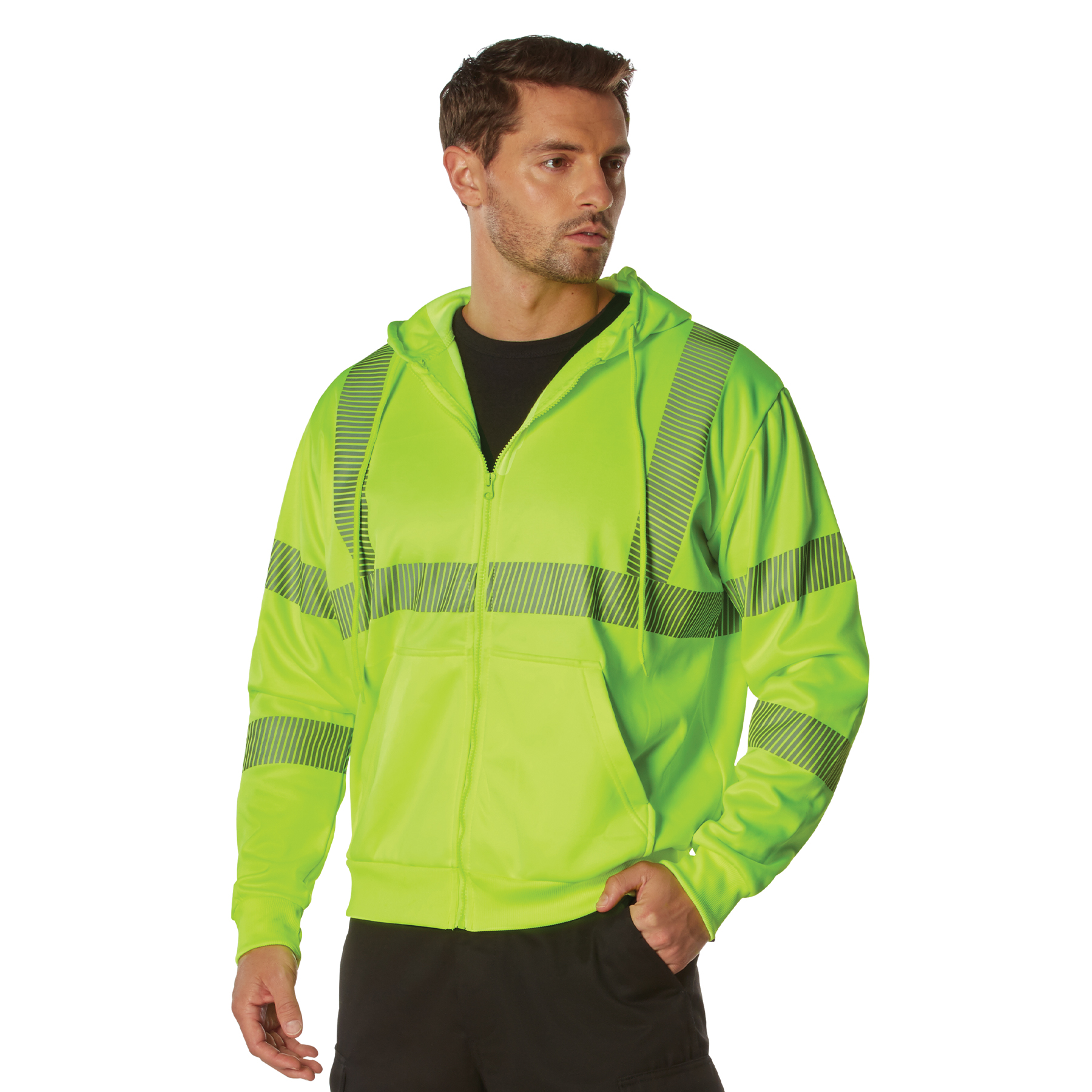 Rothco Hi-Vis Performance Zipper Sweatshirt – Safety Green