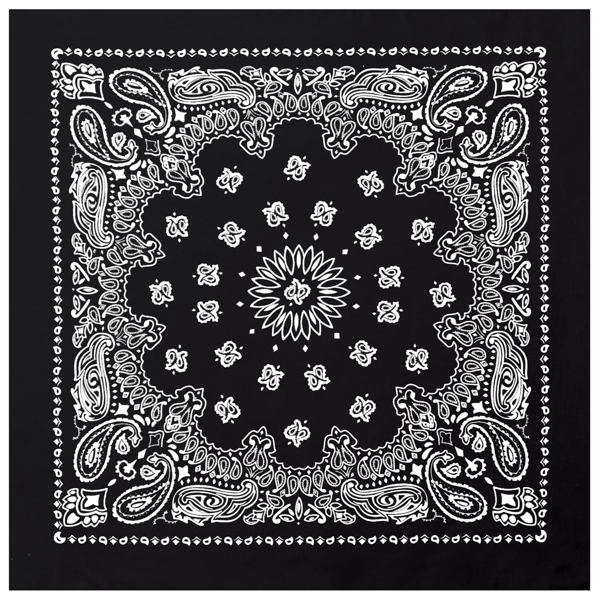 4349-Black-A-amazon.jpg Rothco Trainmen Paisley Bandana – Extra-Large - 27” X 27"