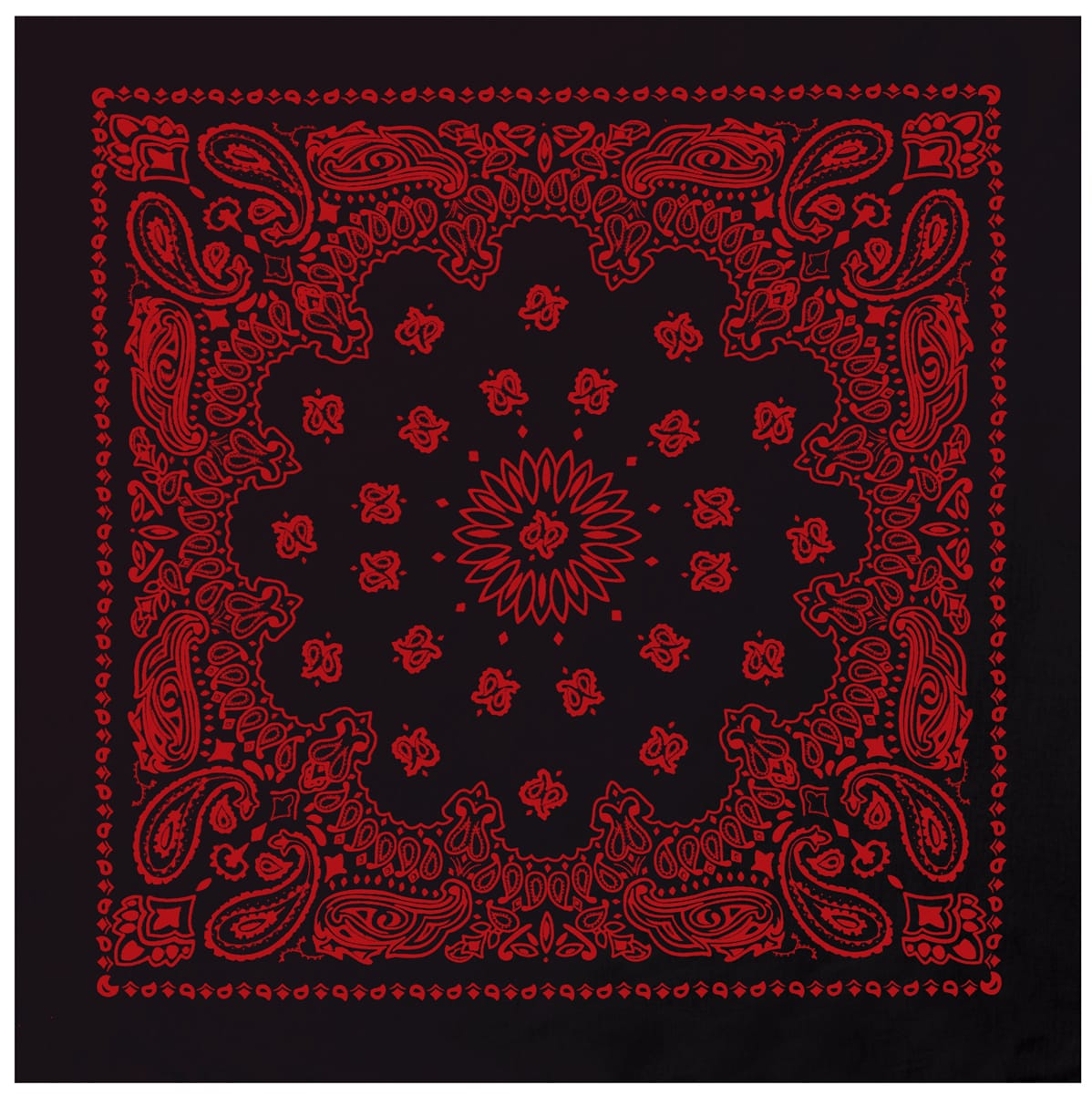 4349-Black_with_Red-A-amazon.jpg Rothco Trainmen Paisley Bandana – Extra-Large - 27” X 27"