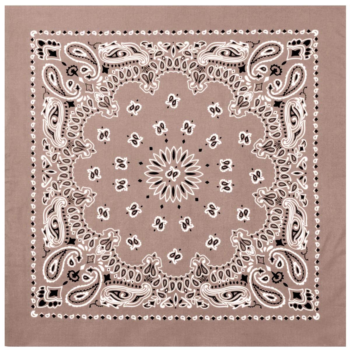 4349-Khaki-A-amazon1.jpg Rothco Trainmen Paisley Bandana – Extra-Large - 27” X 27"