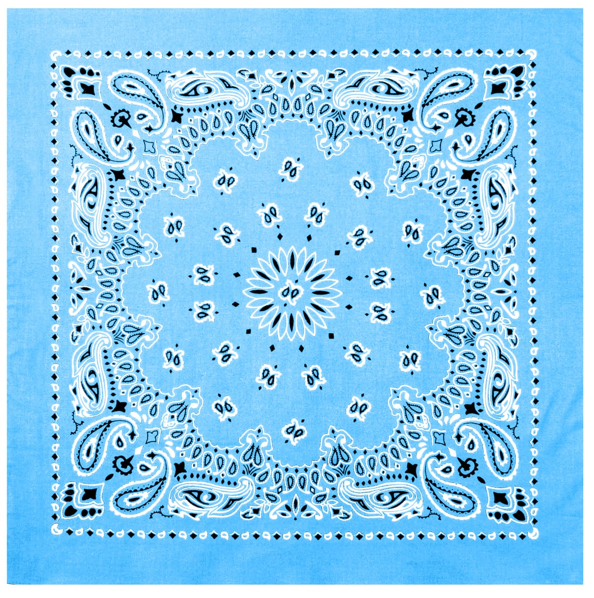 4349-Light_Blue-A-amazon1.jpg Rothco Trainmen Paisley Bandana – Extra-Large - 27” X 27"