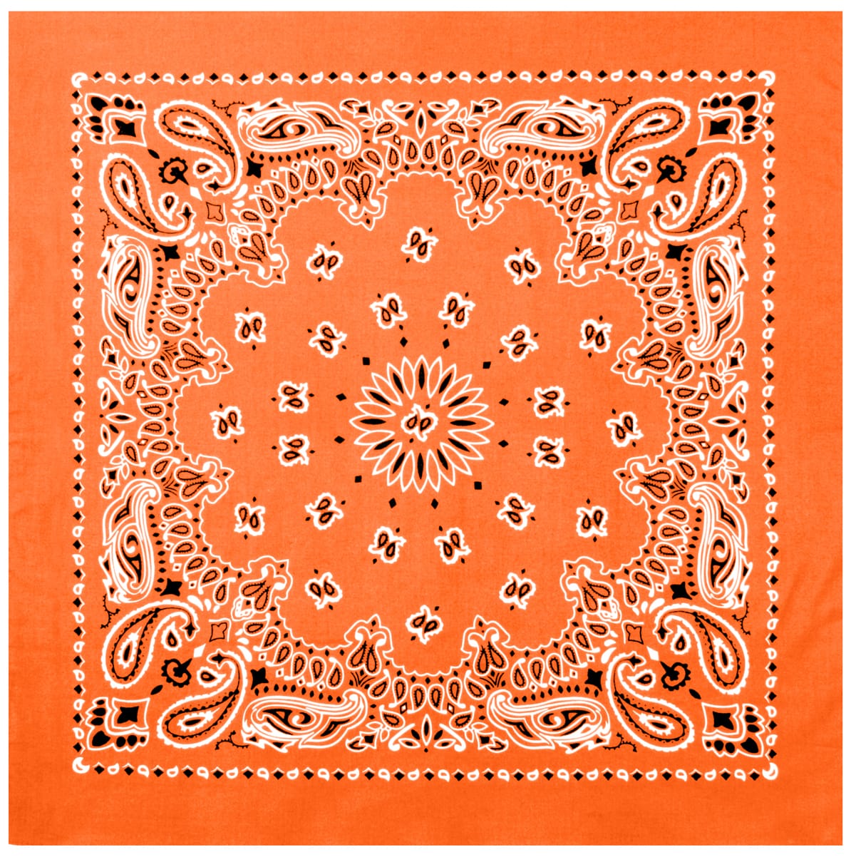 4349-Orange-A-amazon.jpg Rothco Trainmen Paisley Bandana – Extra-Large - 27” X 27"
