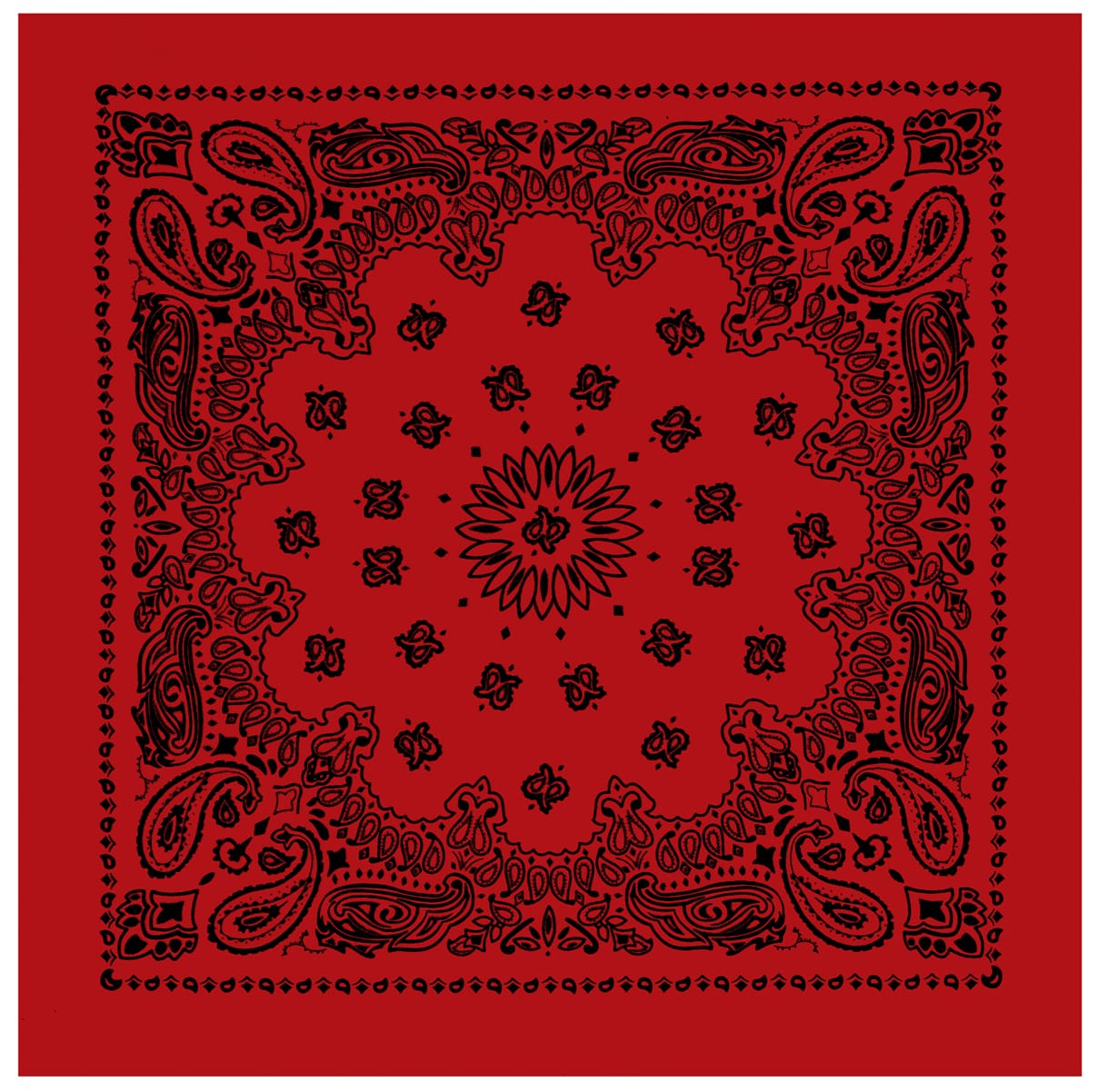 4349-Red_with_Black-A-amazon.jpg Rothco Trainmen Paisley Bandana – Extra-Large - 27” X 27"