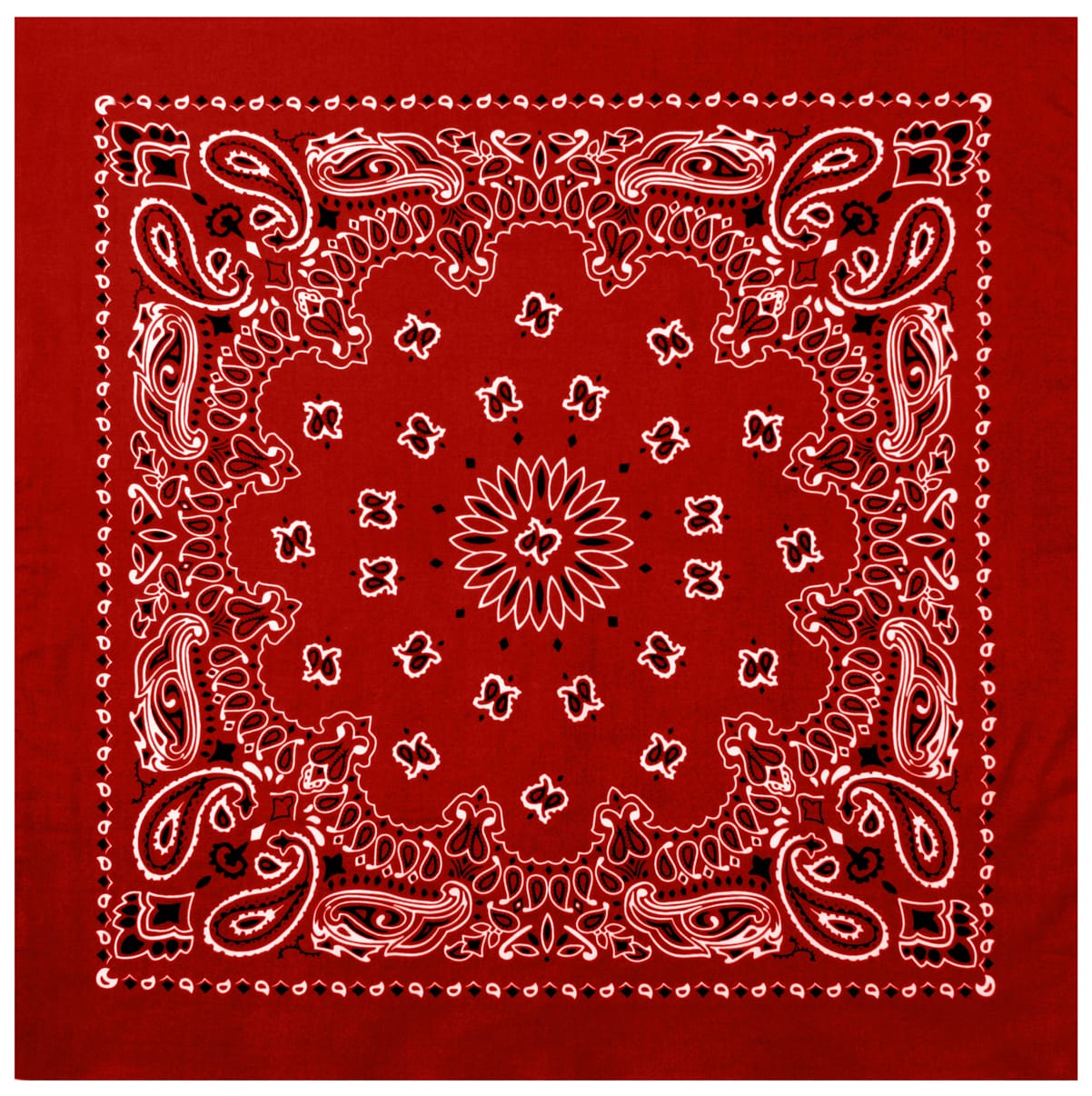 4349-Red_with_White-A-amazon.jpg Rothco Trainmen Paisley Bandana – Extra-Large - 27” X 27"
