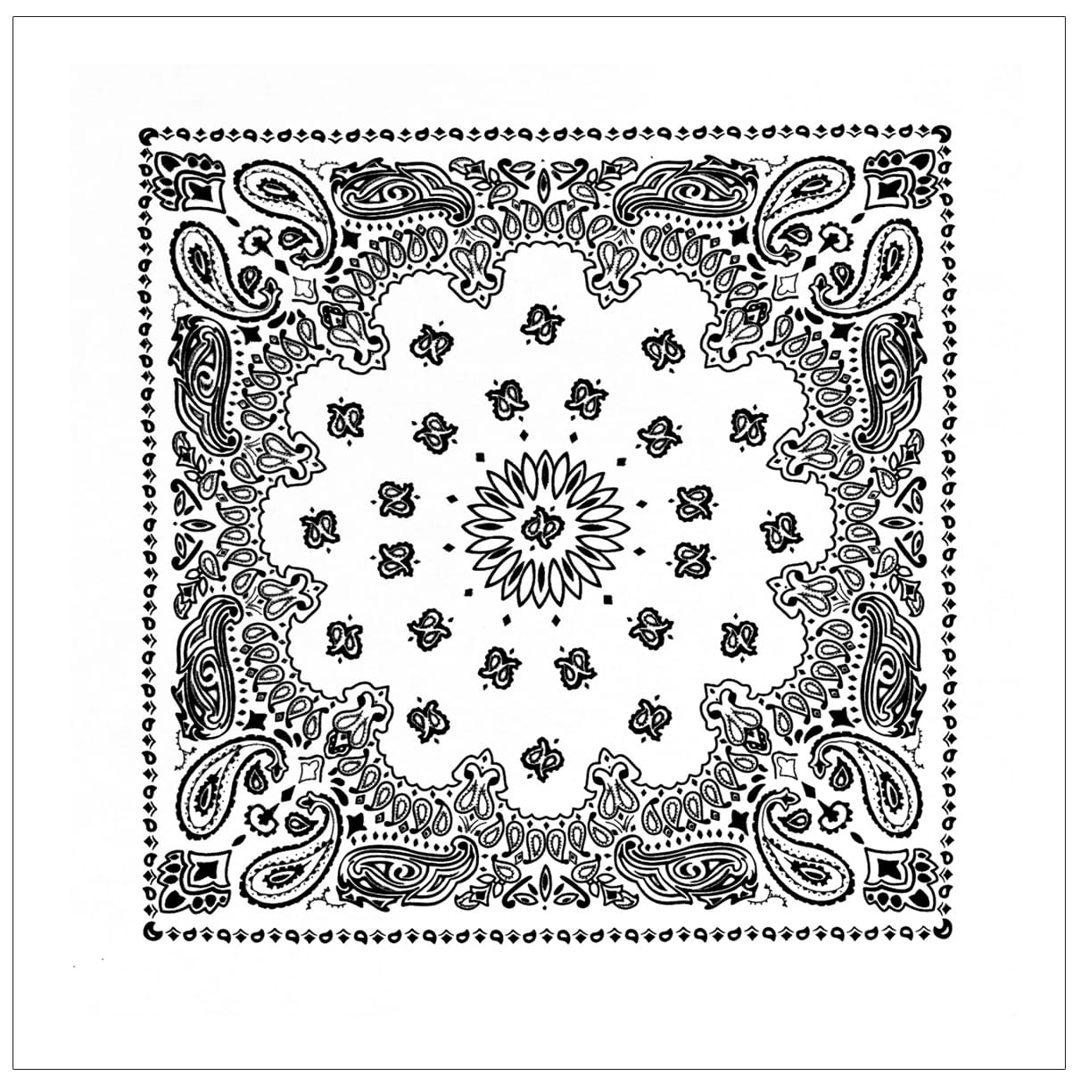 4349-White-A-amazon.jpg Rothco Trainmen Paisley Bandana – Extra-Large - 27” X 27"