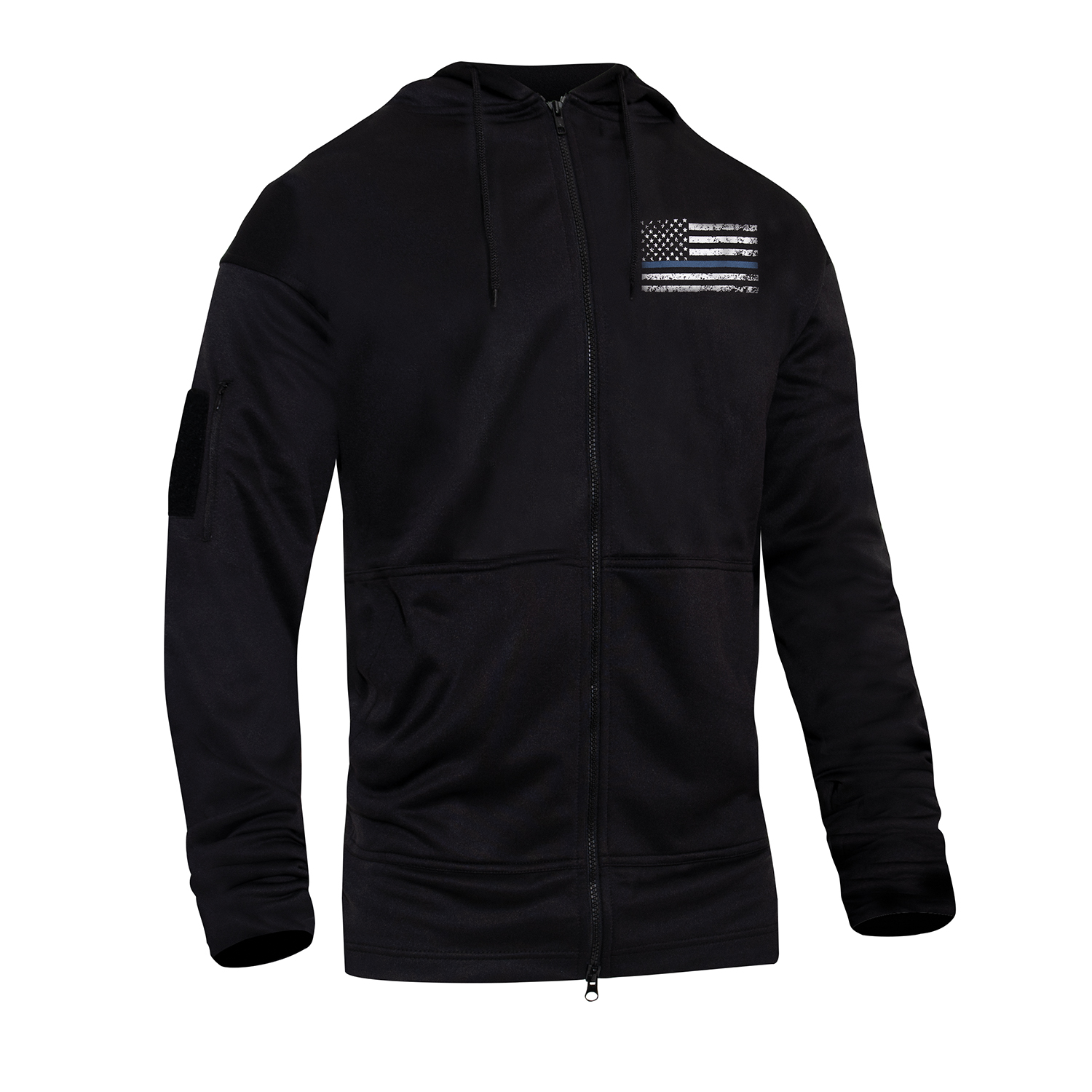 Rothco Thin Blue Line Concealed Carry Zippered Hoodie – Black