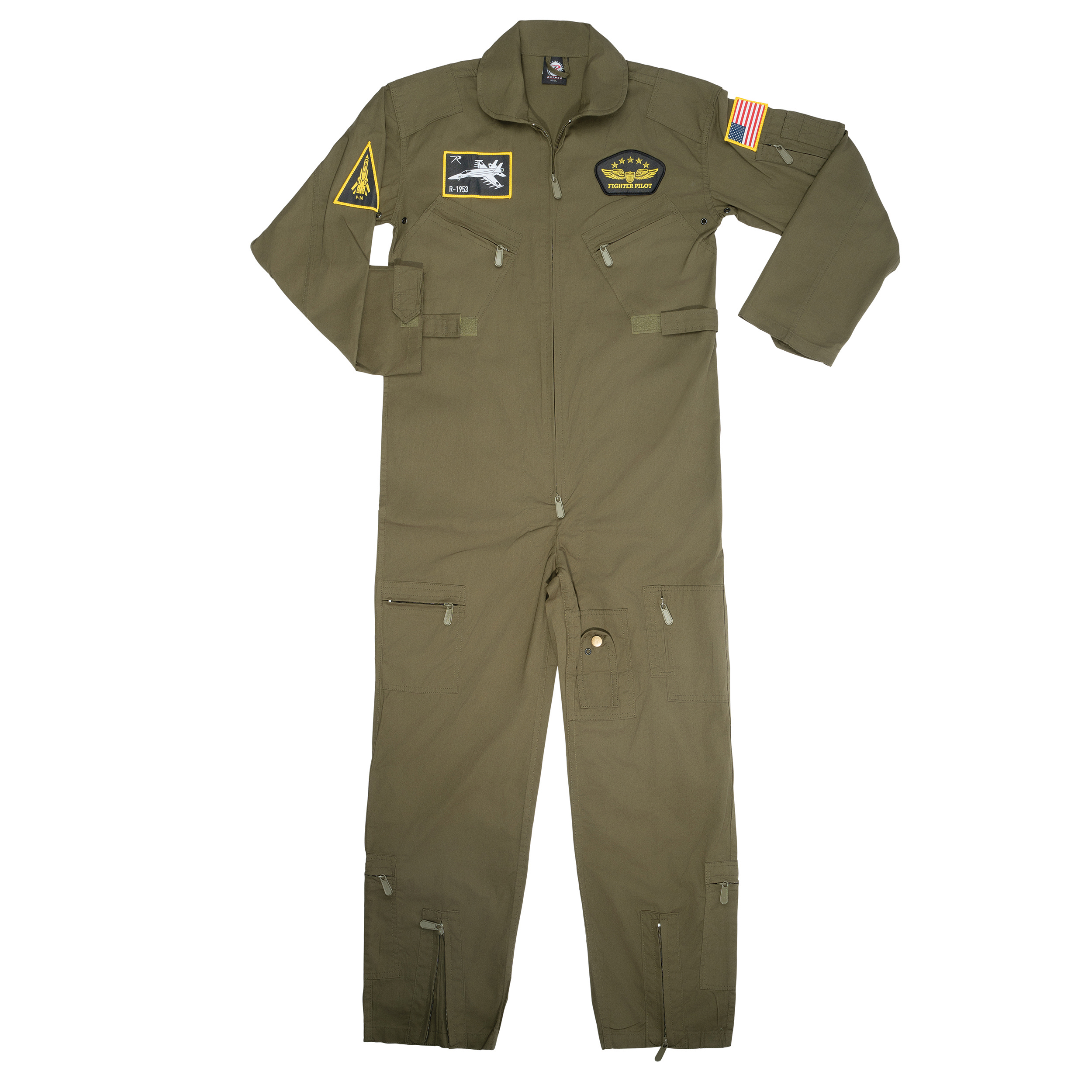 Rothco Kid’s Flight Coverall With Patches – Olive Drab