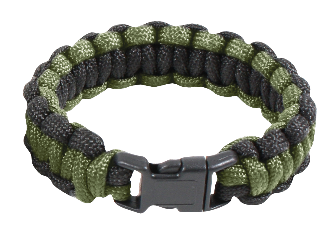 Rothco Two-Tone Paracord Bracelet – Olive Drab / Black