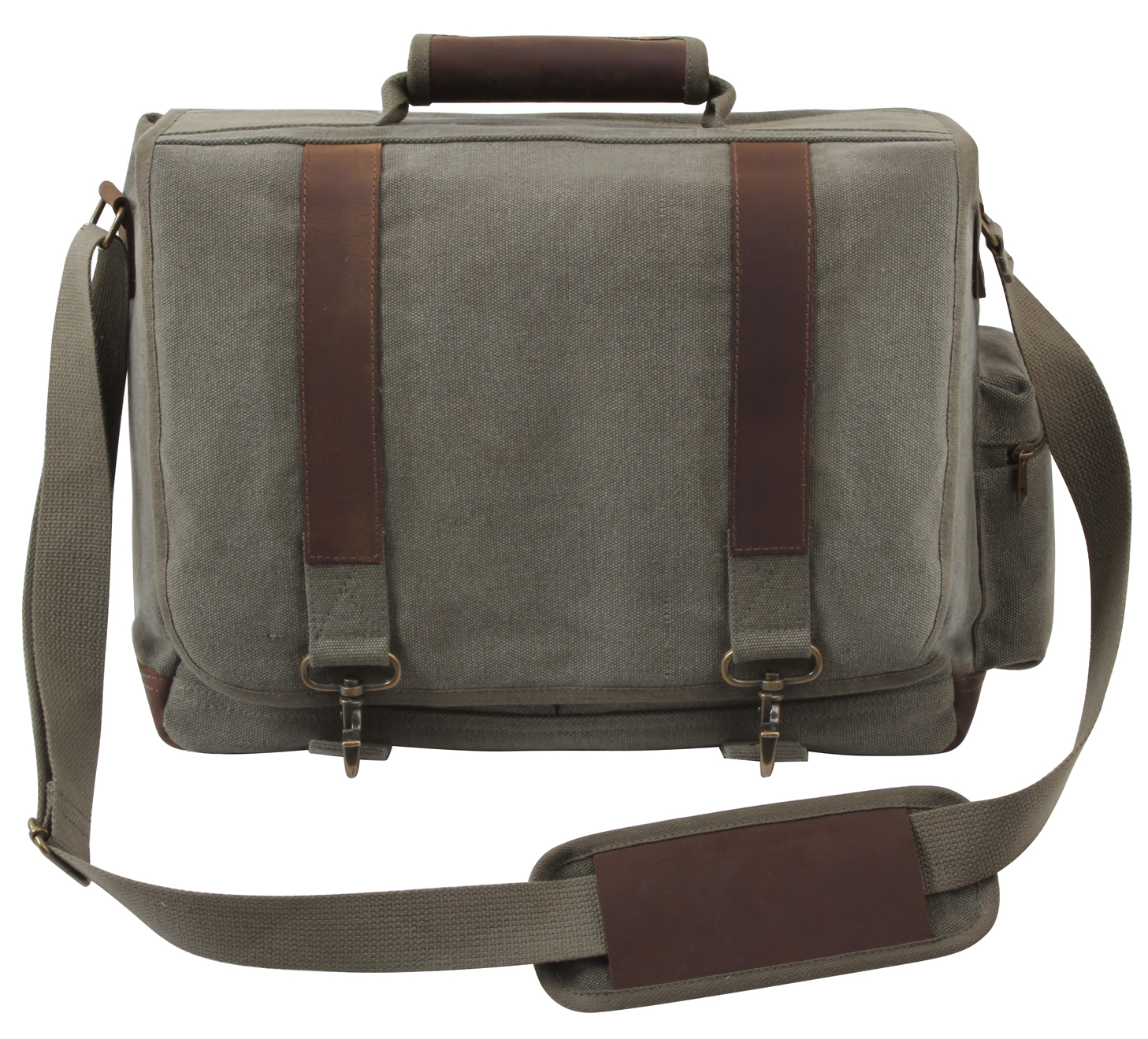 Rothco Vintage Canvas Pathfinder Laptop Bag With Leather Accents
